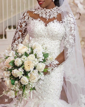 Load image into Gallery viewer, High Neck Mermaid Wedding Dress