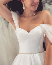 Load image into Gallery viewer, A Line Wedding Dress Tulle Off The Shoulder