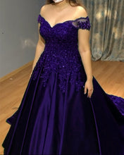 Load image into Gallery viewer, Purple Prom Dresses Plus Size