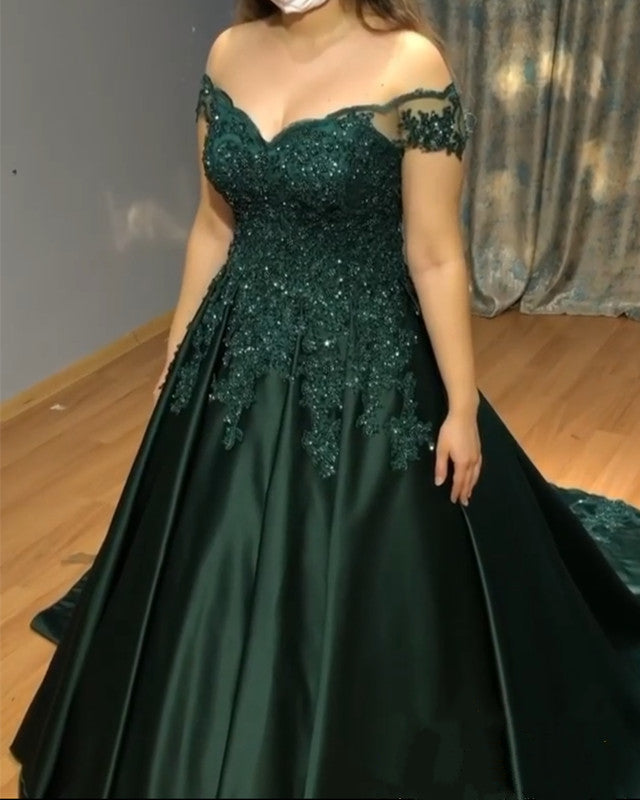 Elegant Plus Size Prom Dresses Lace Off The Shoulder – alinanova elegant-plus-size-prom-dresses-lace-off-the-shoulder-alinanova
