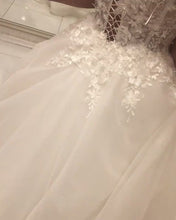 Load image into Gallery viewer, Boho Sweetheart Wedding Dress 3D Lace Flowers Embroidery