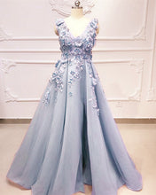Load image into Gallery viewer, Light Blue Tulle Prom Dress 2024