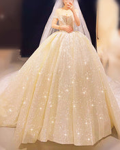 Load image into Gallery viewer, Sparkly Wedding Ball Gown Off Shoulder
