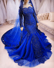 Load image into Gallery viewer, Royal Blue Mermaid Wedding Dress