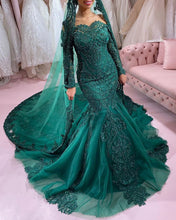 Load image into Gallery viewer, Green Mermaid Wedding Dress