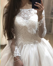 Load image into Gallery viewer, Vintage Off Shoulder Wedding Dress Lace Sleeved