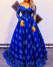 Load image into Gallery viewer, Royal Blue Prom Lace Dresses