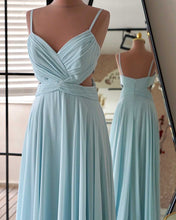 Load image into Gallery viewer, Aqua Blue Prom Dresses Chiffon