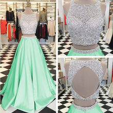 Load image into Gallery viewer, elegant sequins and beaded prom dresses ball gowns two piece