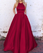 Load image into Gallery viewer, Burgundy Prom Dresses With Pockets
