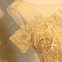 Load image into Gallery viewer, short satin off the shoulder bridesmaid dresses with lace appliques