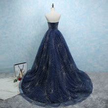 Load image into Gallery viewer, strapless long tulle ball gowns evening dresses with sequins
