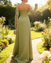 Load image into Gallery viewer, Aria | Mermaid Sage Dress With Sleeves
