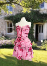 Load image into Gallery viewer, Pink Floral Homecoming Dress
