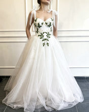 Load image into Gallery viewer, BOTANICA | Corset Wedding Dress With Green Vine
