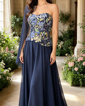 Load image into Gallery viewer, Diana | A-line Chiffon Dress With Floral Sequin Corset
