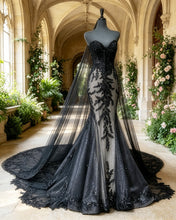 Load image into Gallery viewer, Mermaid Black Wedding Dress
