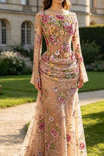 Load image into Gallery viewer, Eliana | Mermaid Long Sleeve Floral Sequin Dress
