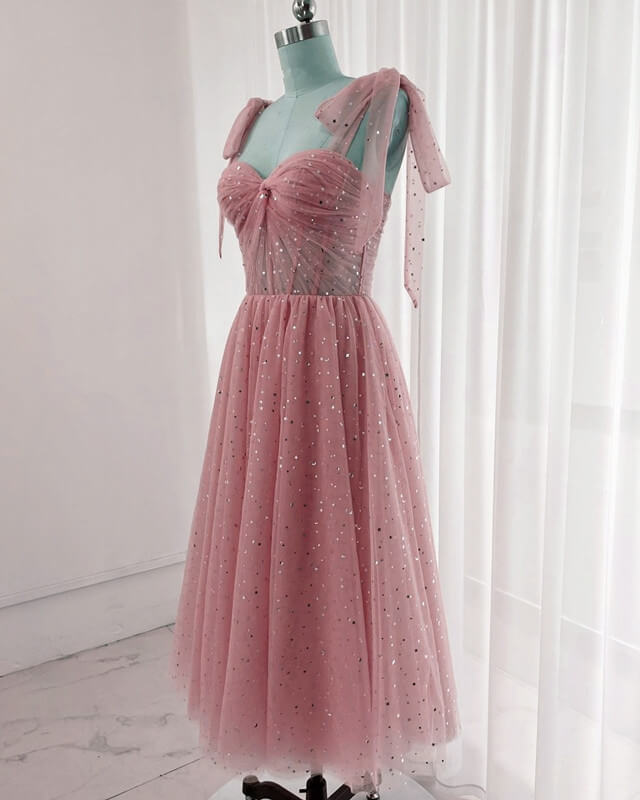 Pink Midi Homecoming Dress
