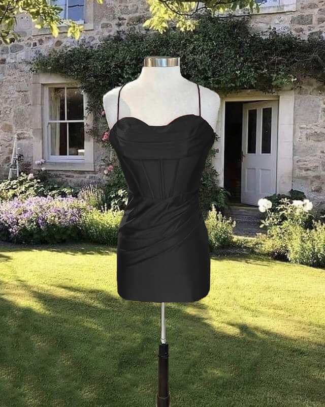 Short Tight Satin Strapless Mini Dress