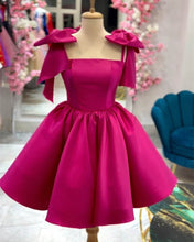 Load image into Gallery viewer, Fuchsia Satin Homecoming Dress
