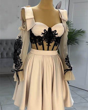 Load image into Gallery viewer, Corset Satin Homecoming Dress
