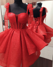 Load image into Gallery viewer, Red Sparkly Homecoming Dress
