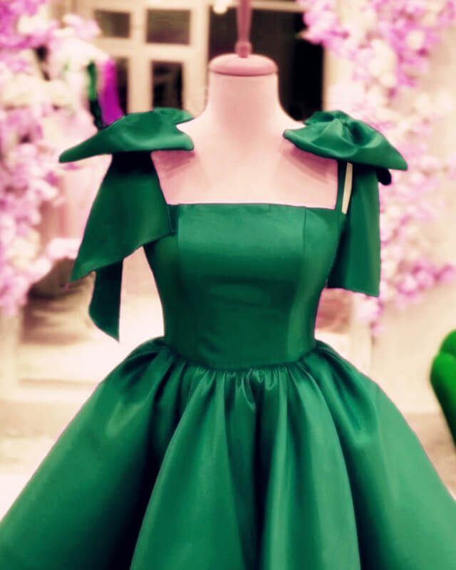 A Line Bow Straps Mini Dress A Line Bow Straps Mini Dress