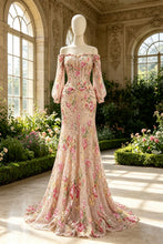Load image into Gallery viewer, Jane | Mermaid Floral Sequin Off Shoulder Dress
