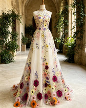 Load image into Gallery viewer, MAREN | Wildflower Floral Wedding Dress With Cape
