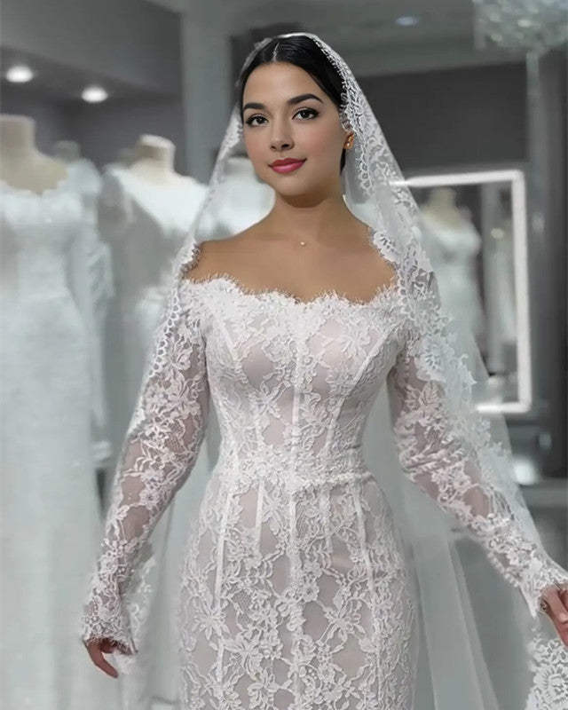 MAYA | Lace Mermaid Wedding Dress Off Shoulder MAYA | Lace Mermaid Wedding Dress Off Shoulder
