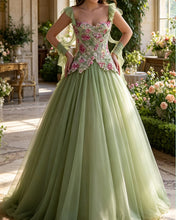 Load image into Gallery viewer, PORTIA | Floral Sequin Ball Gown Tulle Dress
