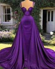Load image into Gallery viewer, Mermaid Purple Satin Dress
