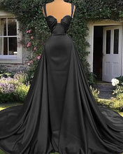 Load image into Gallery viewer, Mermaid Black Satin Dress
