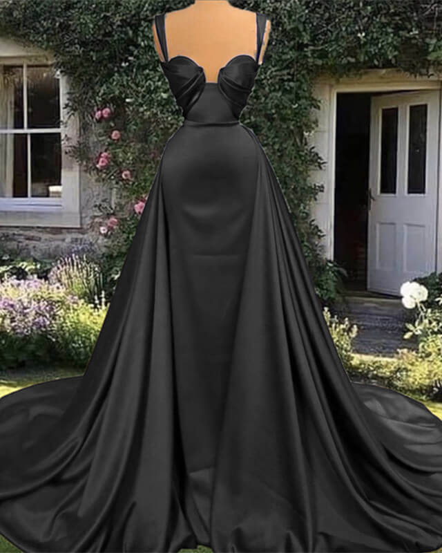 Mermaid Black Satin Dress