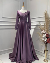 Load image into Gallery viewer, Dusty Purple Satin Dress
