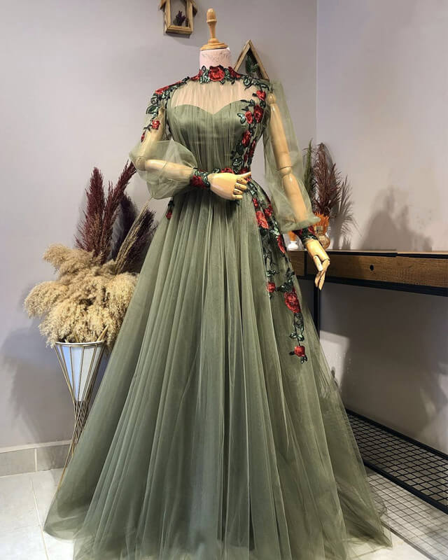 Long Sleeve Sage Gown