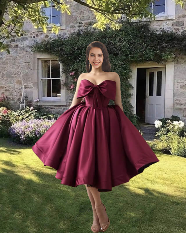 Bowo Strapless Midi Satin Dress