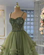 Load image into Gallery viewer, Beaded Sweetheart Ball Gown Ruffles Dress
