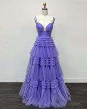 Load image into Gallery viewer, Lavender Tulle Prom Dress 2024
