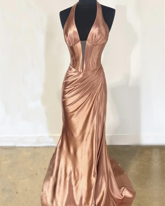 Mermaid Rose Gold Prom Dress