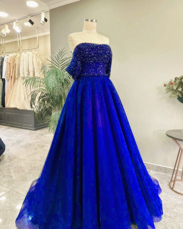 Royal Blue Tulle Prom Dress