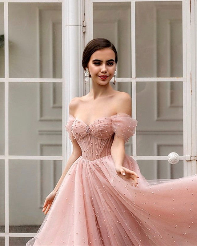 Pink A-line Tulle Corset Dress  alinanova