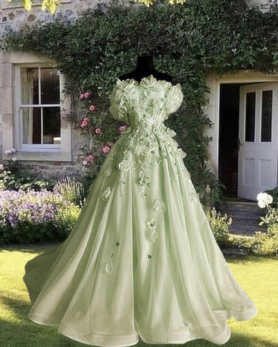 Sage Tulle Prom Dress