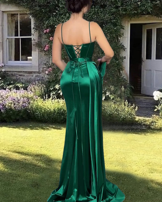 Evening Emerald Green Corset Prom Dress Mermaid Emerald Green