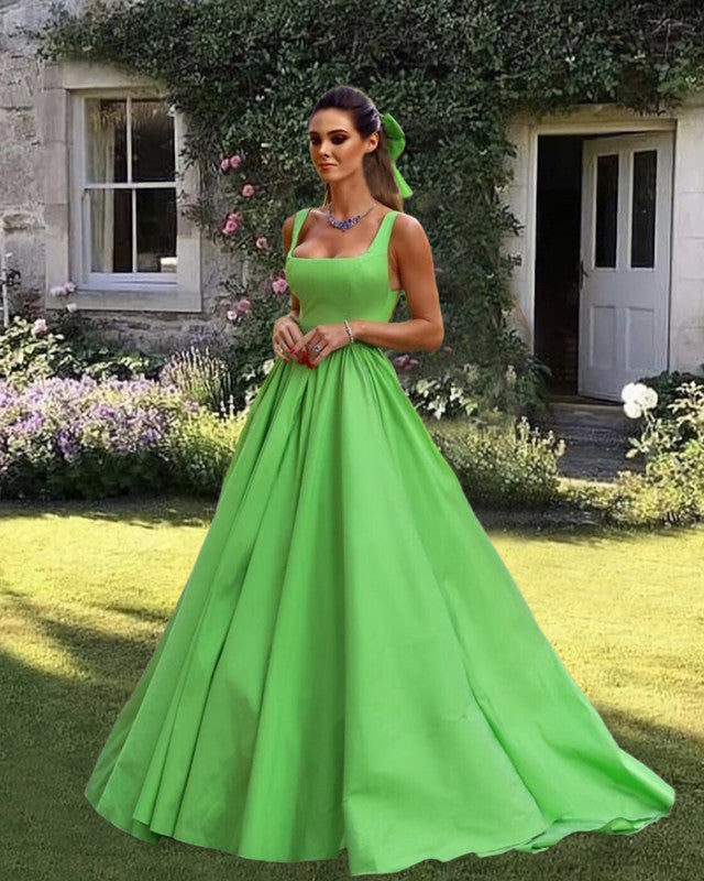open lace back dress Off-the-Shoulder Classic Long Formal Dress 4289 Hunter Green / XSmall