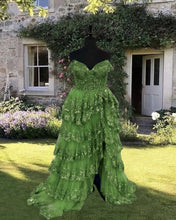 Load image into Gallery viewer, Light Sage Prom Dress Plus Size
