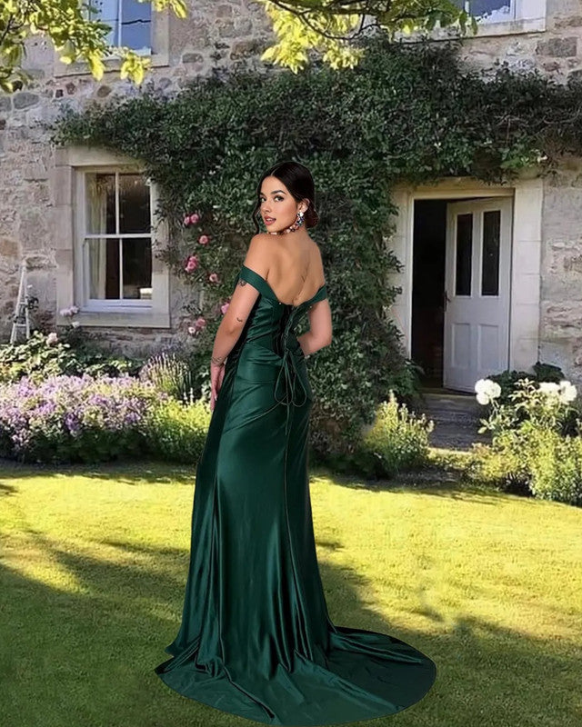 Mermaid Dark Green Satin Corset Dress Mermaid Dark Green Satin Corset Dress
