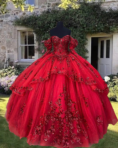 Red Quince Dress With Sleeves