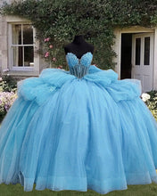 Load image into Gallery viewer, Lace Strapless Sheer Bodice Quinceanera Dress
